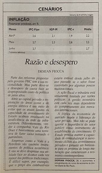 Demian Fiocca coluna Folha de São Paulo
